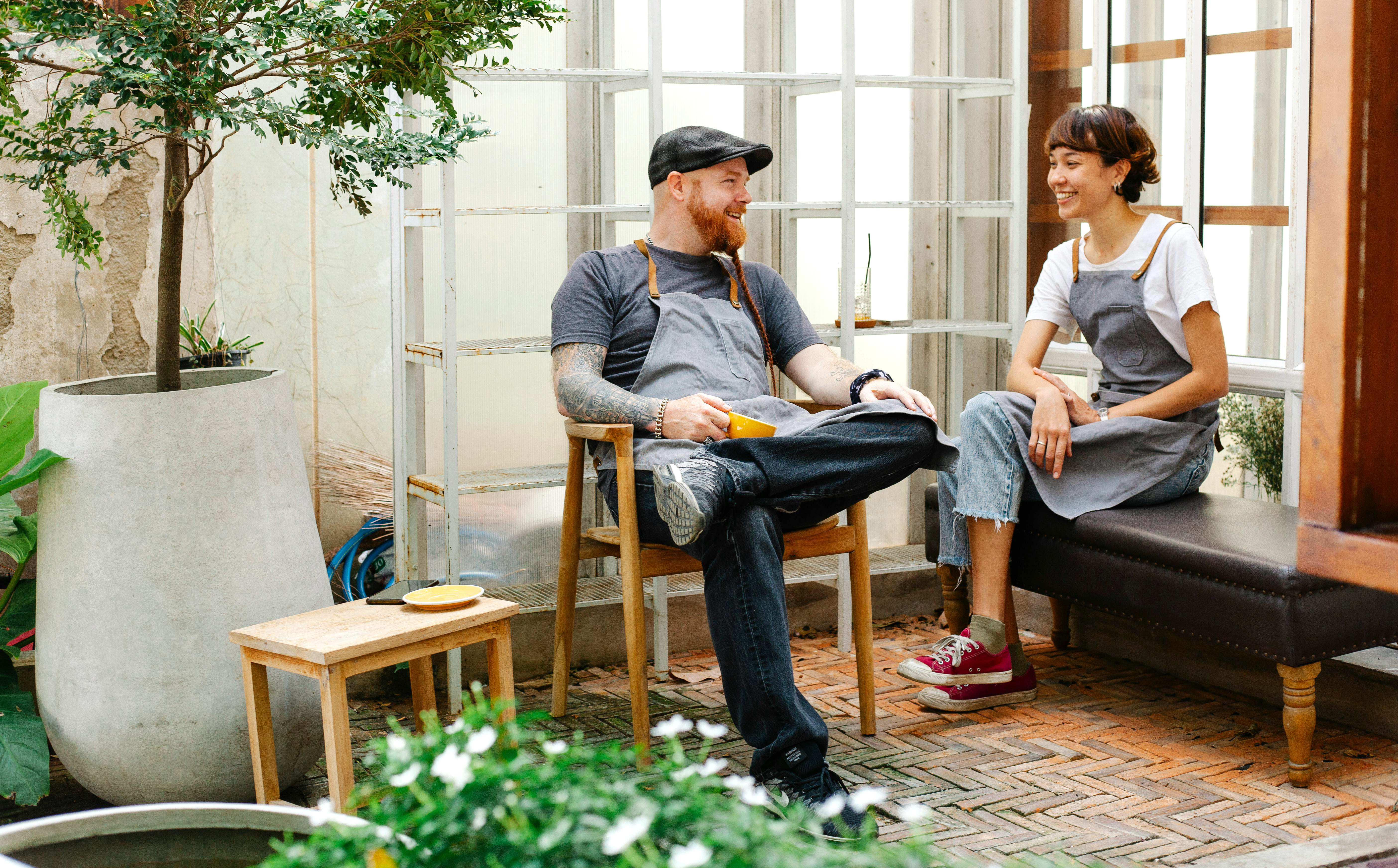 Calm, organized workspace with people at ease